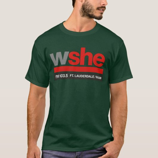 WSHE FM 103.5 マイアミ・レトロ Tシャツ (正面)