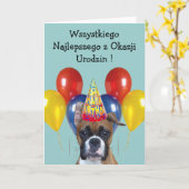 Wszystkiego Najlepszegoボクサードグリーティングカード カード (黄色い花)