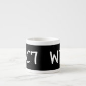 WTC 7 WTF? 黒地に白文字 エスプレッソカップ (正面)