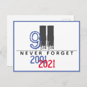 WTC 911 愛国心 決して忘れない 20周年 ポストカード (正面/裏面)