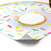 Wtercolorブルーとチョコレートドーナツベビー散布 ポスター (角)