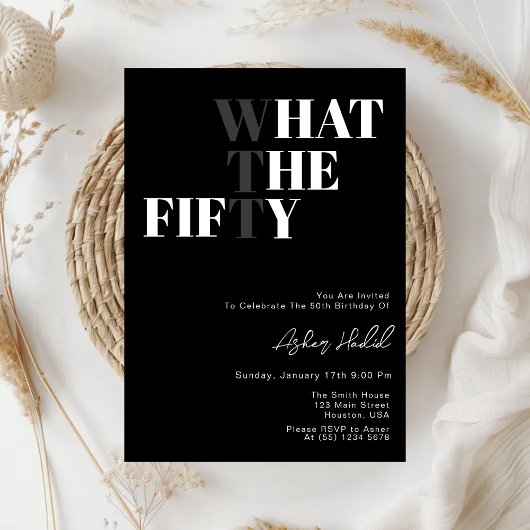 WTFおもしろい大人第50誕生日 招待状