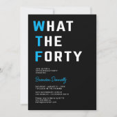 WTFおもしろい大人40歳の誕生日パーティー 招待状 (正面)