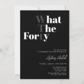 WTFおもしろい成人40歳の誕生日 招待状 (正面)