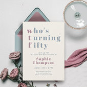 WTFおもしろい Mauve Dusty Blue 50th誕生日パーティー 招待状