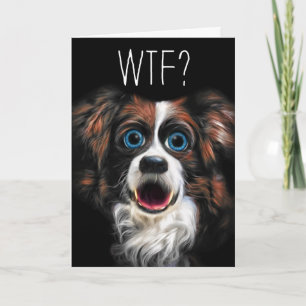 WTFか。 おもしろいなボーダーコリー犬との遅れて誕生日 カード