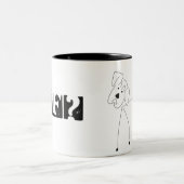 WTFか。 -細犬Cのマグ-黒 ツートーンマグカップ (中央)