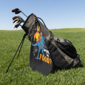 WTFここで食品ハロウィンドダックシュント犬T-レックスD ゴルフタオル (グリーン)