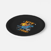 WTFここで食品ハロウィンドダックシュント犬T-レックスD ペーパープレート (アングル)