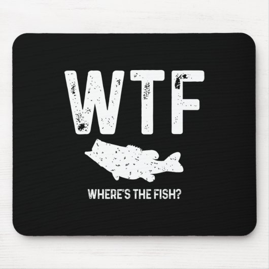 WtfどこザフィッシュラルゲムースBおもしろい魚釣りギ マウスパッド (正面)