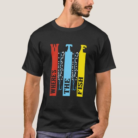 Wtfどこザフィッシュ魚釣り Tシャツ (正面)