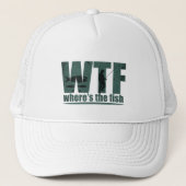 WTFどこ魚の魚釣りおもしろい引用文 キャップ (正面)