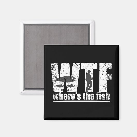 WTFどこ魚の魚釣りおもしろい引用文 マグネット (正面/裏面)
