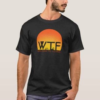 WTFようこそフロリダレトロサンセットパーム Tシャツ