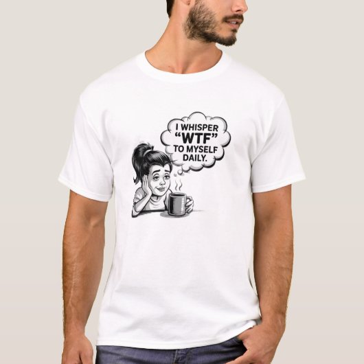WTFウィスパーおもしろい-レトロ漫画デザインfor Ever Tシャツ (正面)