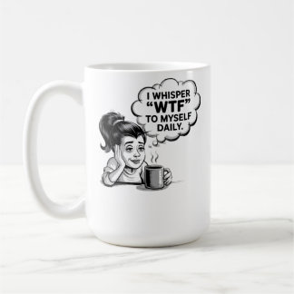 WTFウィスパーコーヒーマグ – おもしろいレトロ漫画 コーヒーマグカップ