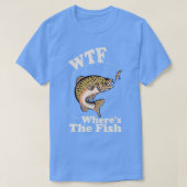 WTFウィーズザフィッシュおもしろい魚釣り Tシャツ (デザイン正面)