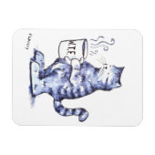 WTFカップ付きブルーキャット マグネット (横)