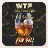 WTFフィフティメンズバースデーパーティー50th スクエアペーパーコースター (正面)