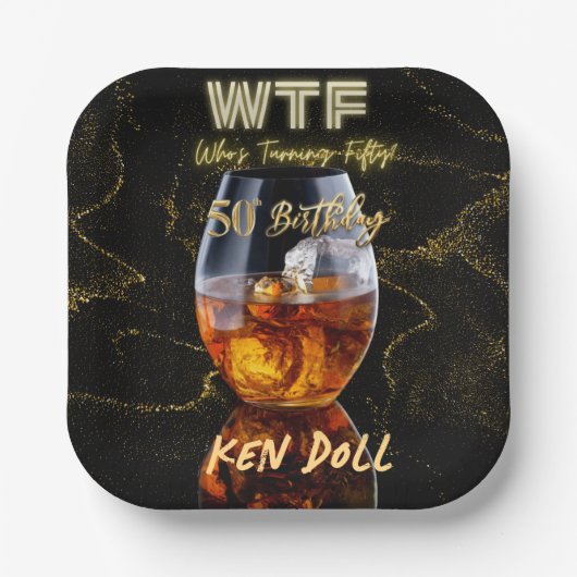 WTFフィフティメンズバースデーパーティー50th ペーパープレート (正面)