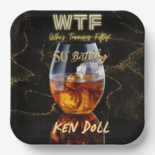 WTFフィフティメンズバースデーパーティー50th ペーパープレート (正面)