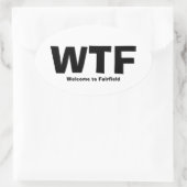 WTFフェアフィールドへようこそ 楕円形シール (バッグ)
