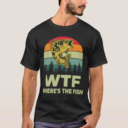 WTFホエールザフィッシュおもしろい魚釣り恋人ギフト Tシャツ (正面)