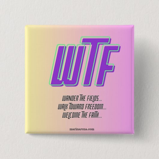 WTFボタン 缶バッジ (正面)
