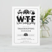 WTFワイおもしろいンターキー家族感謝祭ディナー 招待状 (スタンド正面)