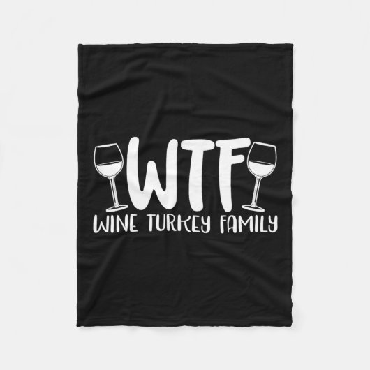 Wtfワインターキーファミリー フリースブランケット (正面)