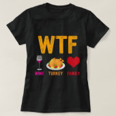 WTFワイントルコ家族おもしろい感謝祭 Tシャツ (デザイン正面)
