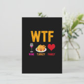 WTFワイントルコ家族シャツサンクスギビングおもしろいダ 招待状 (スタンド正面)