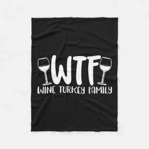 Wtfワイントルコ家族感謝祭クリスマス フリースブランケット