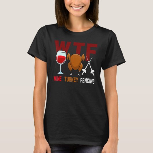 WTFワイン七面鳥ファミリーワイン感謝の日 Tシャツ (正面)