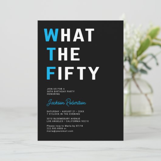 WTF大人おもしろい50歳の誕生日パーティー 招待状 (スタンド正面)