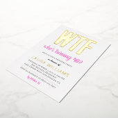 WTF誰が40歳を？誕生日招待状箔Inv 箔招待状 (回転した状態)