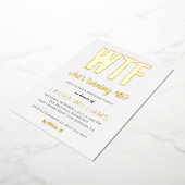 WTF誰が40歳を？誕生日招待状 箔招待状 (回転した状態)