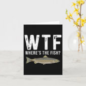Wtf魚のサーモンの魚釣りおもしろいギフト私は カード (黄色い花)