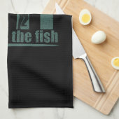 WTF魚の魚釣りおもしろいは キッチンタオル (四つ折り)