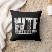 WTF魚の魚釣りおもしろいは クッション (ブランケット)