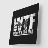 WTF魚の魚釣りおもしろいは スクエア壁時計 (傾斜)