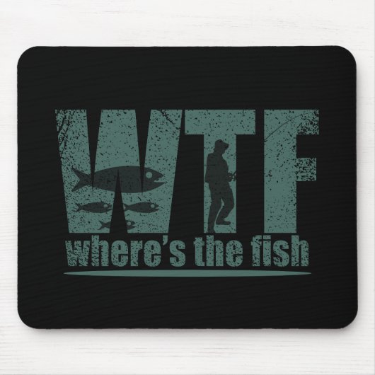 WTF魚の魚釣りおもしろいは マウスパッド (正面)
