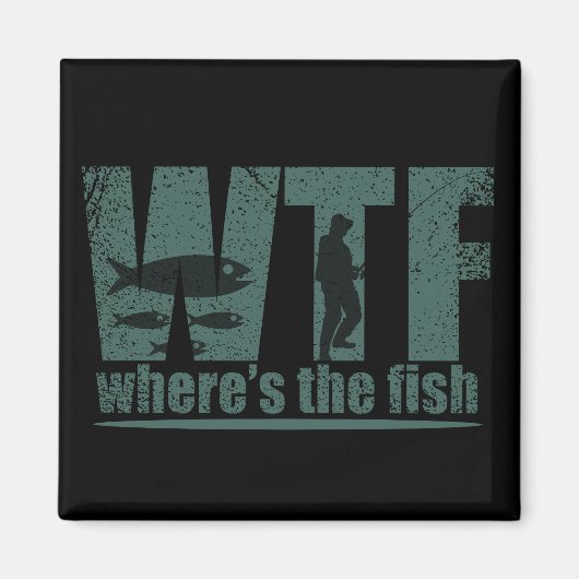 WTF魚の魚釣りおもしろいは マグネット (正面)