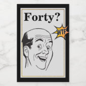 wtf40th誕生日パーティーおもしろいメン誕生日 ワインラベル (シングルラベル)