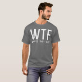 WTF どこに食べ物があるの レトロおもしろデザイン Tシャツ (正面フル)