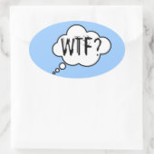 "WTF"スタンプ 楕円形シール (バッグ)