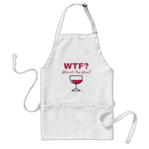 WTF?ワインはどこだ?ワインユーモアのある好き スタンダードエプロン