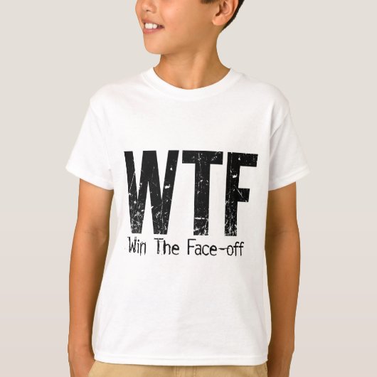 WTF: 勝って下さい対決(ホッケー)に Tシャツ (正面)