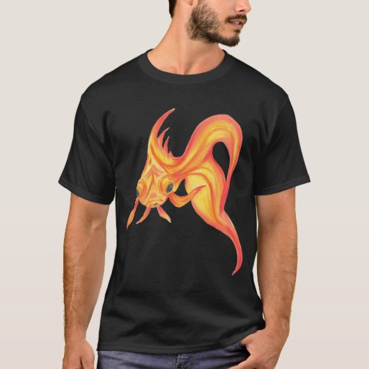 WTF 金魚、疑問だらけの魚 Tシャツ (正面)