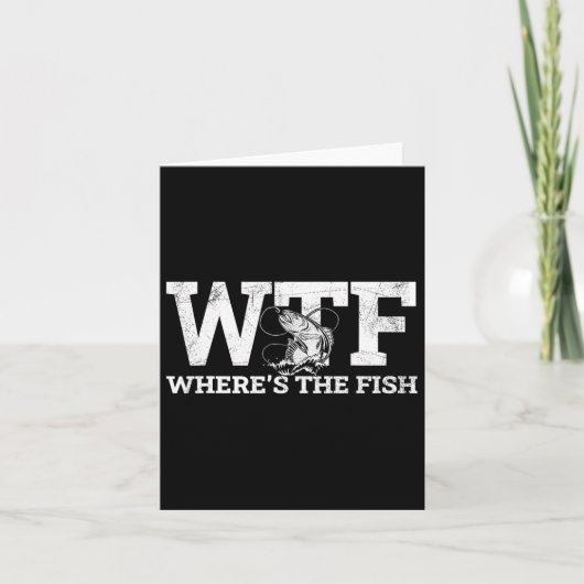 Wtf – 魚の魚釣りギフトはおもしろいどこ カード (正面)